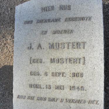 MOSTERT J.A. nee MOSTERT 1906-1948