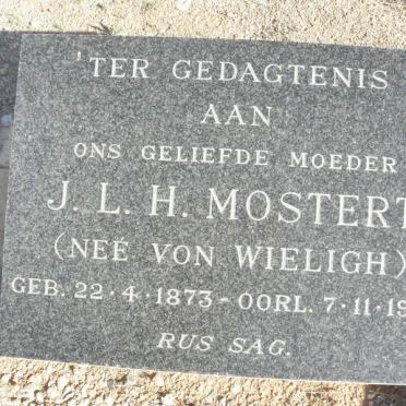 MOSTERT J.L.H. nee von WIELIGH 1873-1956