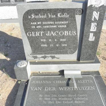 NEL Gert Jacobus 1920-1970 :: VAN DER WESTHUIZEN Johanna Christina Aletta 1949-2009