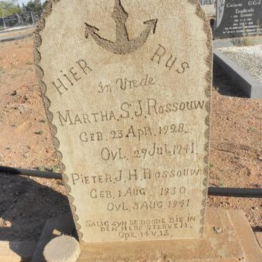 ROSSOUW Martha S.J. 1928-1941 :: ROSSOUW Pieter J.H. 1930-1941