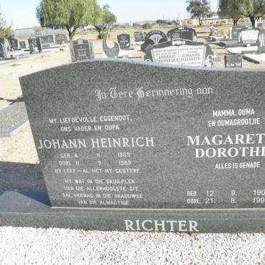 RICHTER Johann Heinrich 1909-1989 &amp; Magaretha Dorothea 1908-1999
