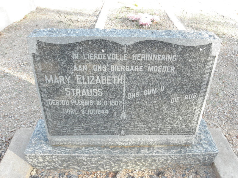 STRAUSS Mary Elizabeth nee du PLESSIS 1902-1944