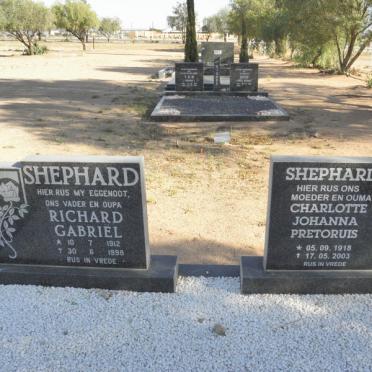 SHEPHARD Richard Gabriël 1912-1998 &amp; Charlotte Johanna PRETORUIS 1918-2003