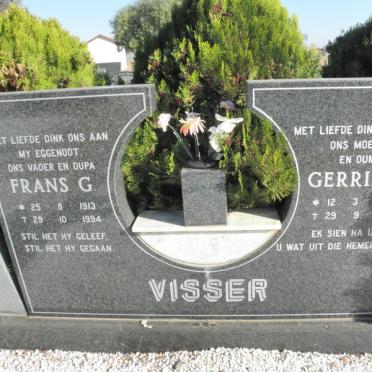 VISSER Frans G. 1913-1994 &amp; Gerrie W. 1908-1998