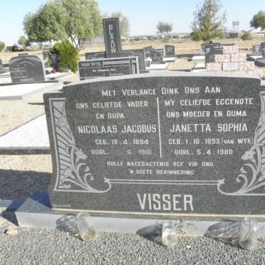 VISSER Nicolaas Jacobus 1894-1981 &amp; Janetta Sophia van WYK 1893-1980