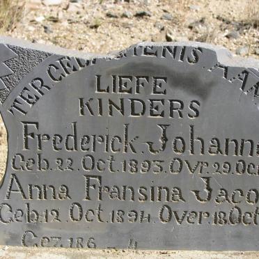 JACOBS Frederick Johannes 1893-1894 :: JACOBS Anna Fransina 1894-1894