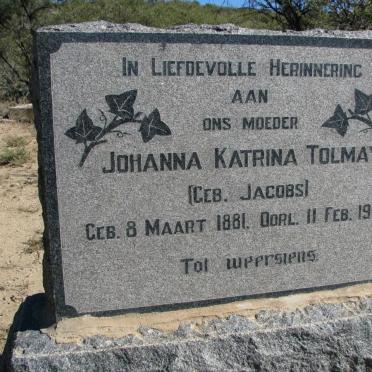 TOLMAY Henry Wallis 1873-1948 &amp; Johanna Katrina JACOBS 1881-1949 