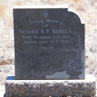 SICKELS Susara A.P.nee WILLEMSE 1893-1941