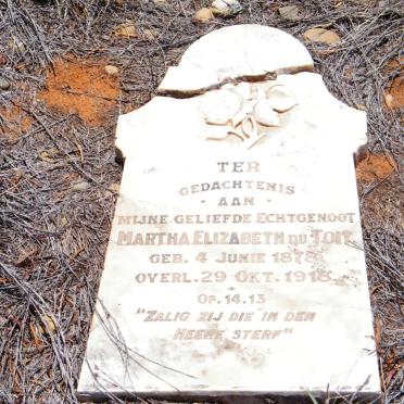 TOIT Martha Elizabeth, du 1878-1918
