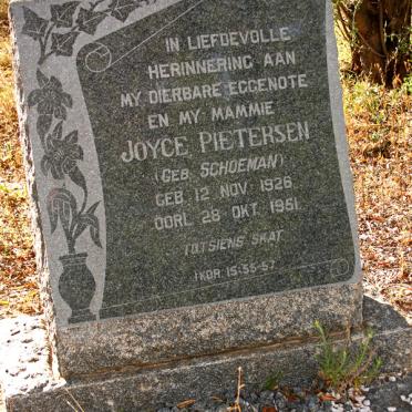 PIETERSEN Joyce nee SCHOEMAN 1926-1951