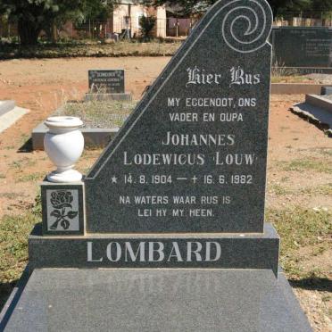 LOMBARD Johannes Lodewickus Louw 1904-1982