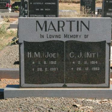 MARTIN H.M. 1912-1987 &amp; C.J. 1914-1983