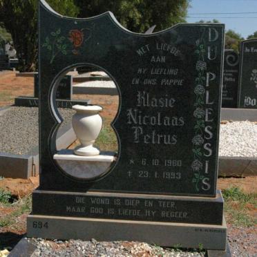 PLESSIS Nicolaas Petrus, du 1960-1993