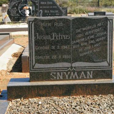 SNYMAN Josua Petrus 1947-1986