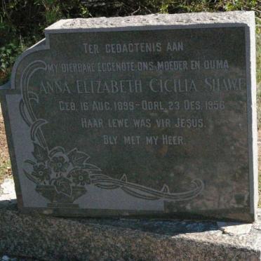 SHAWE Anna Elizabeth Cicilia 1899-1956
