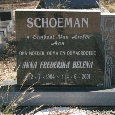 SCHOEMAN Anna Frederika Helena 1904-2001