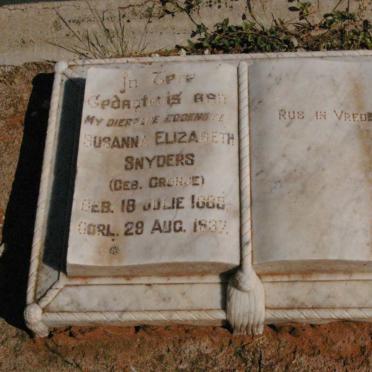 SNYDERS Susanna Elizabeth nee CRONJE 1888-1937