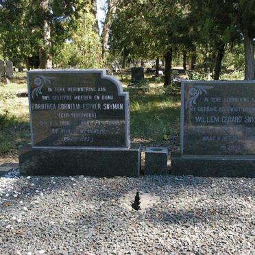SNYMAN Willem Gerard 1891-1959 &amp; Dorothea Cornelia Esther SCHEEPERS 1886-1977