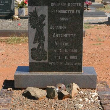 VERTUE Johanna Antoinette 1985-1989