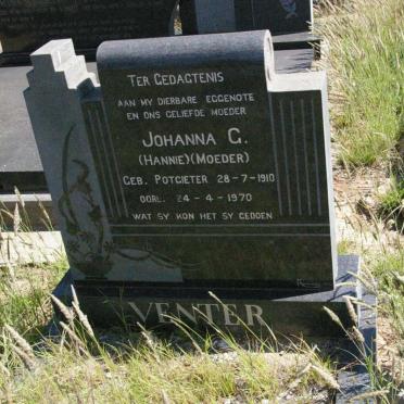 VENTER Johanna G. nee POTGIETER 1910-1970