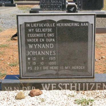 WESTHUIZEN Wynand Johannes, van der 1915-1990