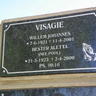 VISAGIE Willem Johannes 1921-2001 &amp; Hester Aletta POOL 1923-2000