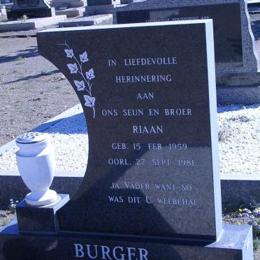 BURGER Riaan 1959-1981