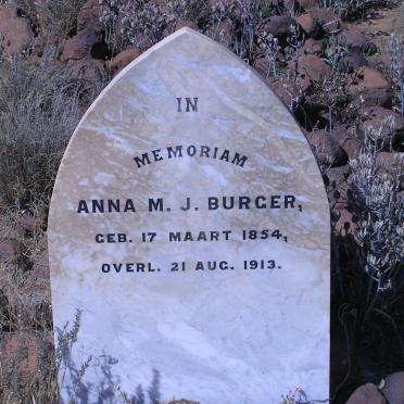 BURGER Anna M.J. 1854-1913