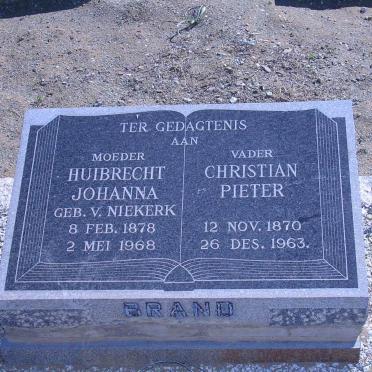 BRAND Christian Pieter 1870-1963 &amp; Huibrecht Johanna V. NIEKERK 1878-1968