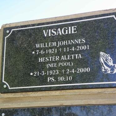 VISAGIE Willem Johannes 1921-2001 &amp; Hester Aletta POOL 1923-2000