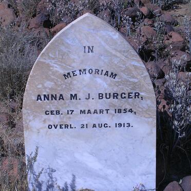 BURGER Anna M.J. 1854-1913