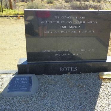 BOTES Elsie Sophia 1902-1973 :: BOTES Matthys 1941-2017