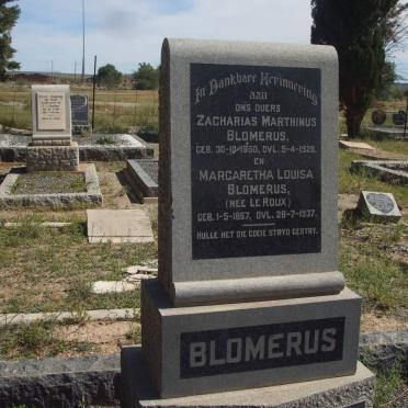BLOMERUS Zacharias Marthinus 1860-1928 &amp; Margaretha Louisa LE ROUX 1867-1937