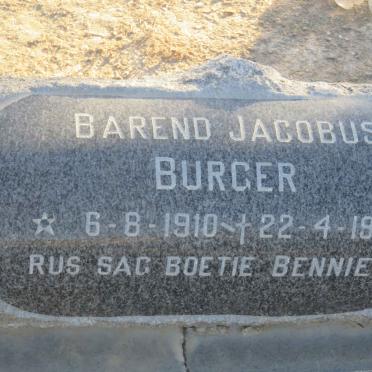 BURGER Barend Jacobus 1910-1992