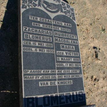 BLOMERUS Zacharias 1881-1935 &amp; Huibrecht Magdalena Maria VICTOR 1890-1924