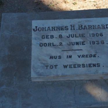 BARNARD Johannes H. 1906-1938