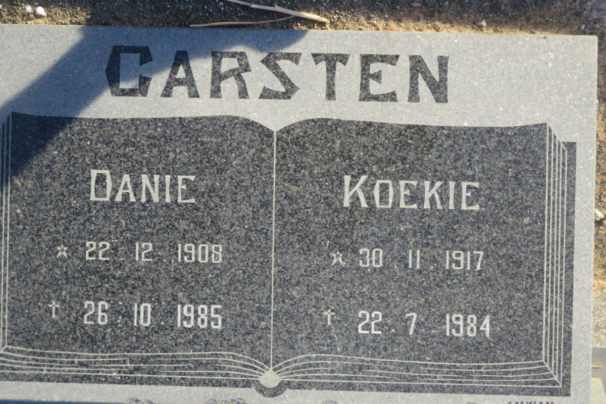 CARSTEN Danie 1908-1985 &amp; Koekie 1917-1984