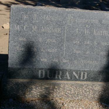 DURAND M.C.M. 18?6-19?5 :: DURAND C.W. 1892-1965