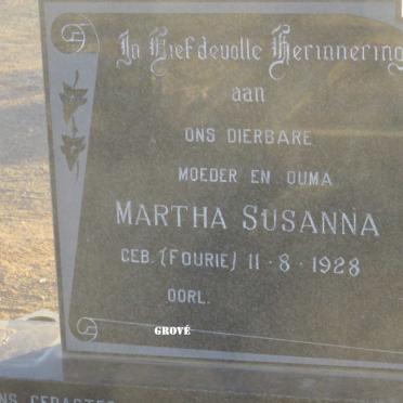 GROVE Martha Susanna nee FOURIE 1928-
