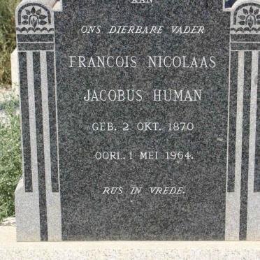 HUMAN Francois Nicolaas Jacobus 1870-1964