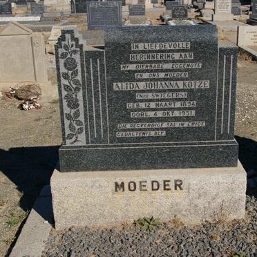 KOTZE Alida Johanna nee SWIEGERS 1894-1951