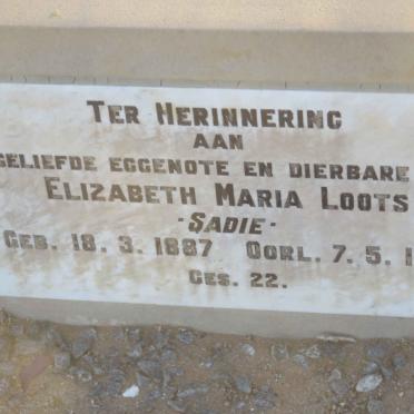 LOOTS Elizabeth Maria 1887-1936