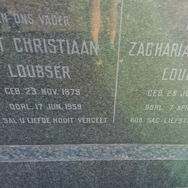 LOUBSER Gert Christiaan 1879-1959 &amp; Zacharia Jacomina 1883-1973