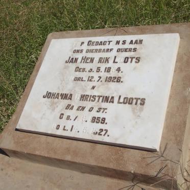 LOOTS Jan Hendrik 1854-1926 &amp; Johanna Christina BADENHORST 1859-1927