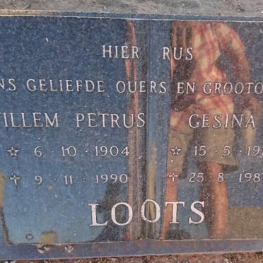 LOOTS Willem Petrus 1904-1990 &amp; Gesina 1911-1987