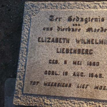 LIEBENBERG Elizabeth Wilhelmina 1880-1946