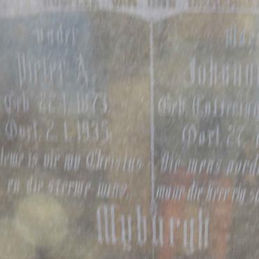 MYBURGH Pieter A. 1873-1935 &amp; Johanna M.E. LOTTERING 187?-1952