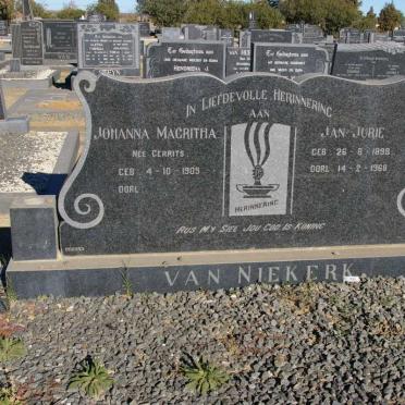 NIEKERK Jan Jurie, van 1898-1968 &amp; Johanna Magritha GERRITS 1905-
