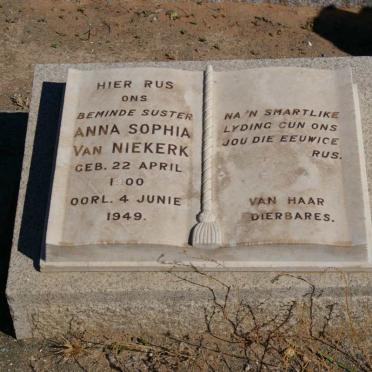 NIEKERK Anna Sophia, van 1900-1949