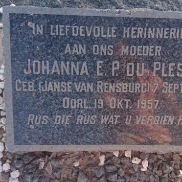 PLESSIS Johanna E.P., du nee JANSE VAN RENSBURG 1890-1957